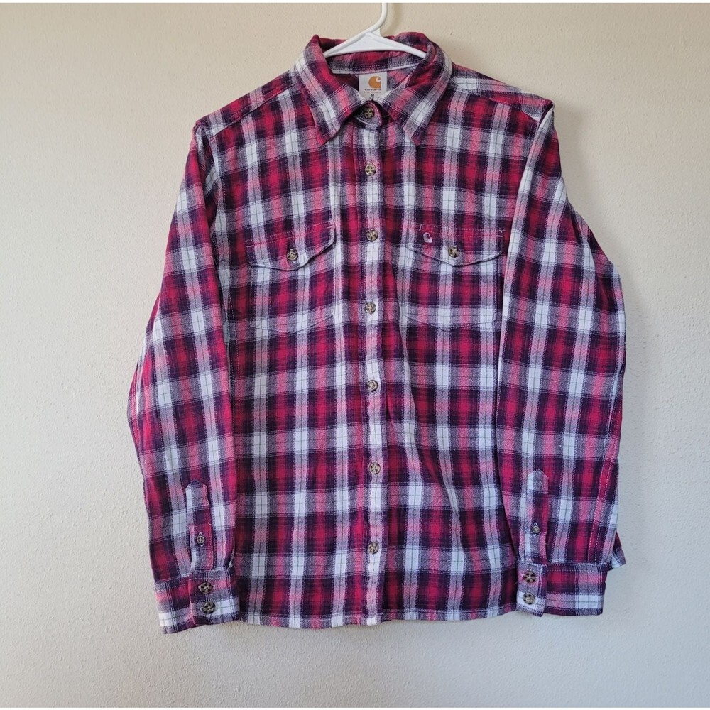 Carhartt Women's Red Plaid Button-Down Shirt